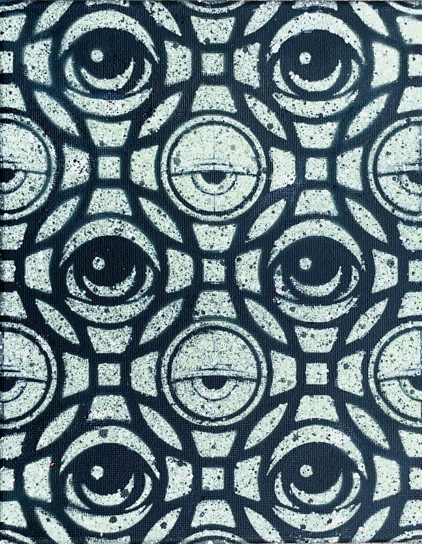 Skiggity "Black and Glow Stone Mosaic" - @EYEZ C👁LLAB👁RATE Painting