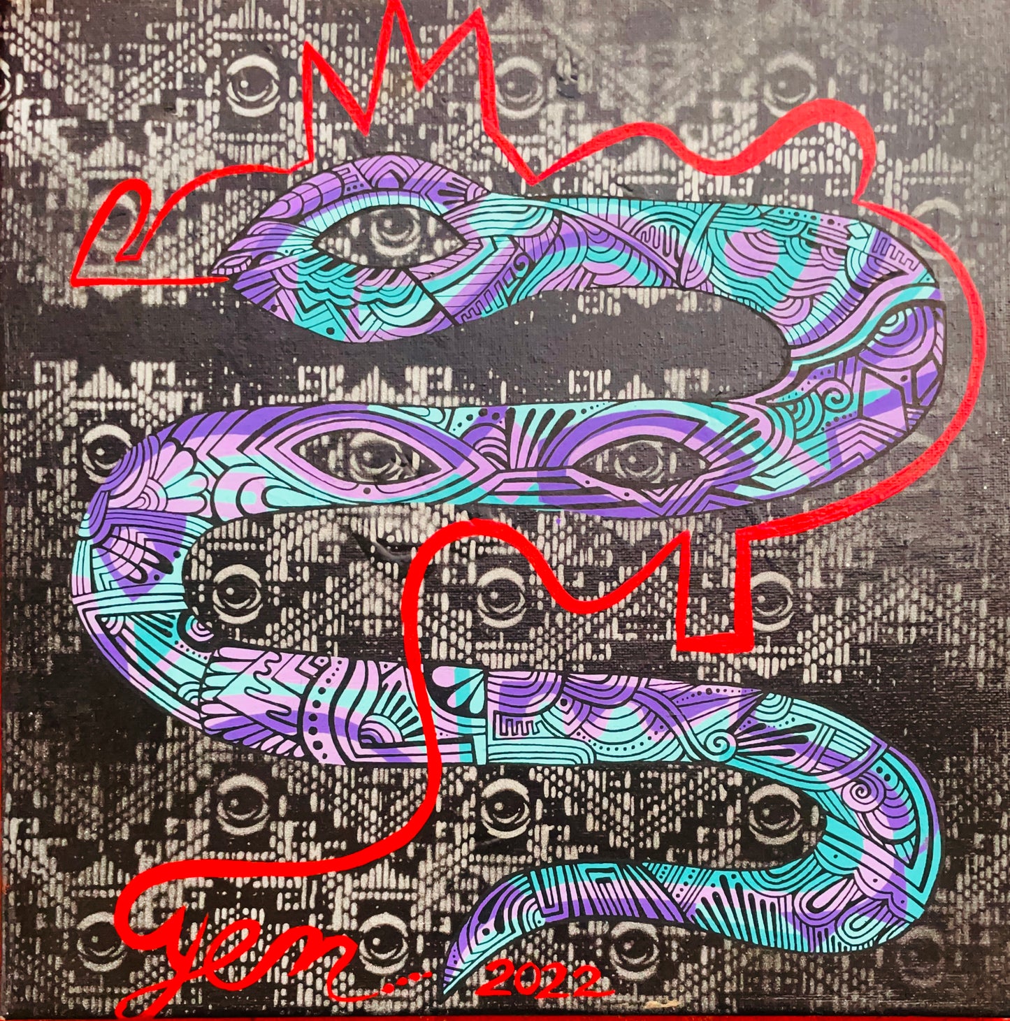Yenna Hill "Snakey baby" @EYEZ C👁LLAB👁RATE Painting