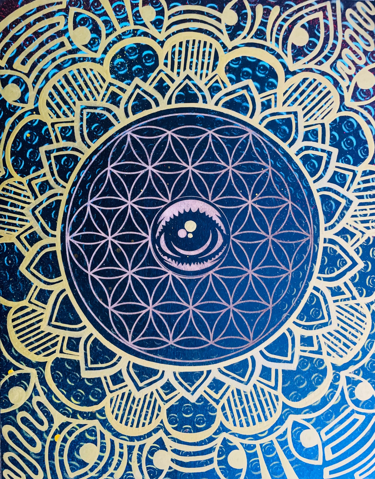 Copy of Yenna Hill "Flower of life Mandala" @EYEZ C👁LLAB👁RATE Painting
