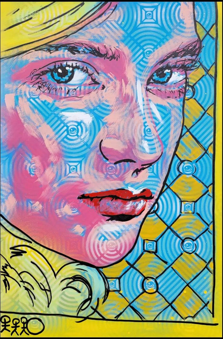 Jared Minnick Geo Lady - @EYEZ C👁LLAB👁RATE Painting