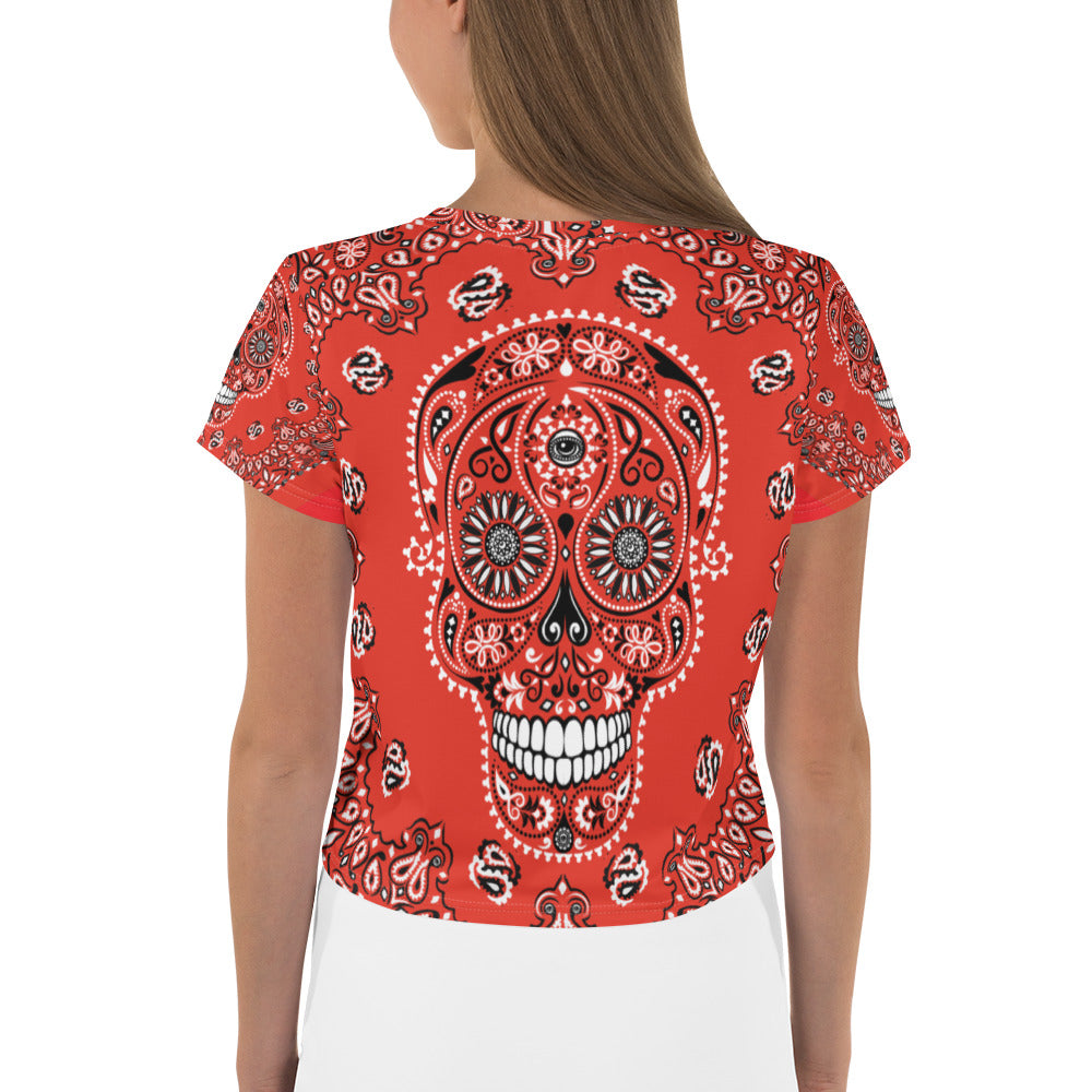 Day of the Dead Bandanna Crop Top