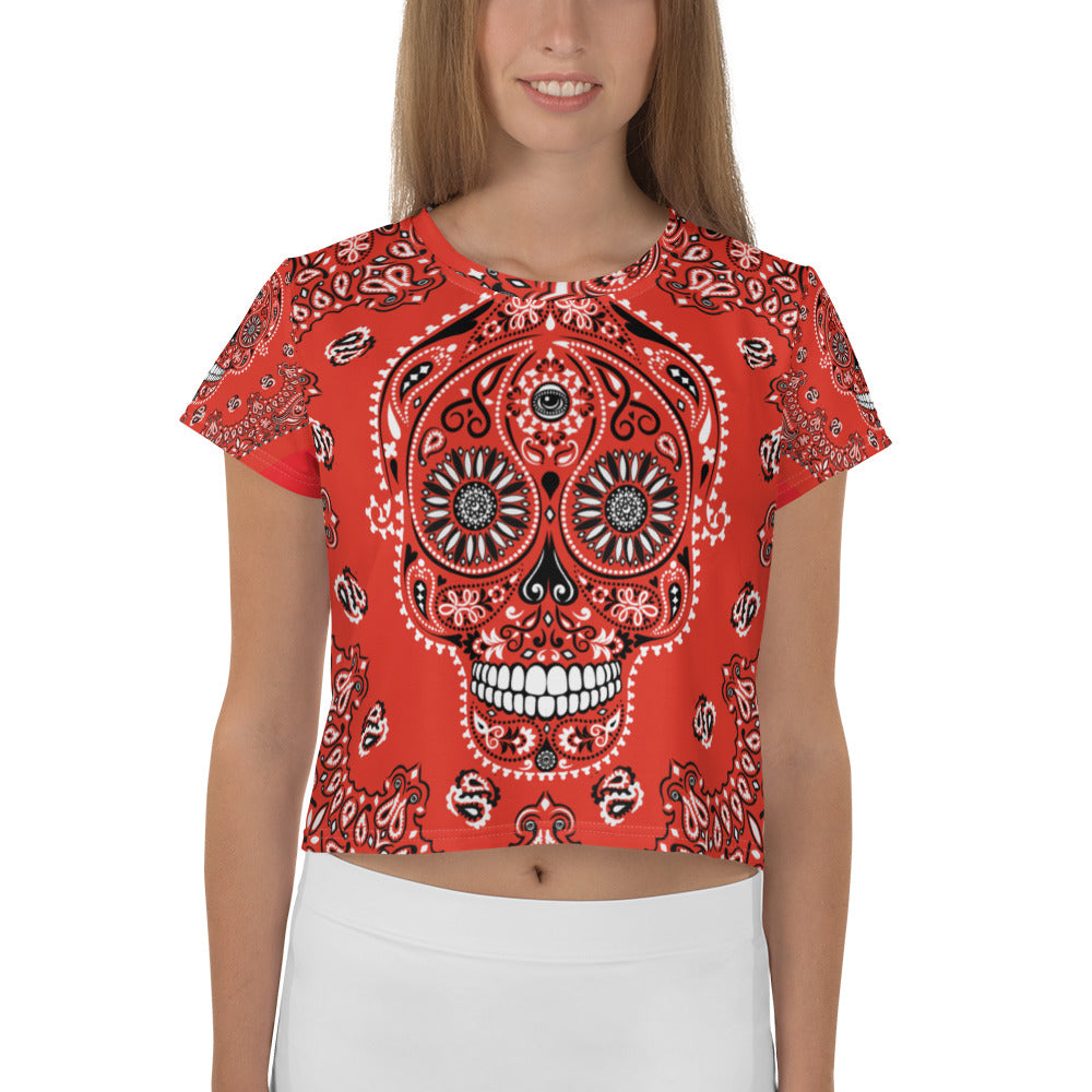 Day of the Dead Bandanna Crop Top