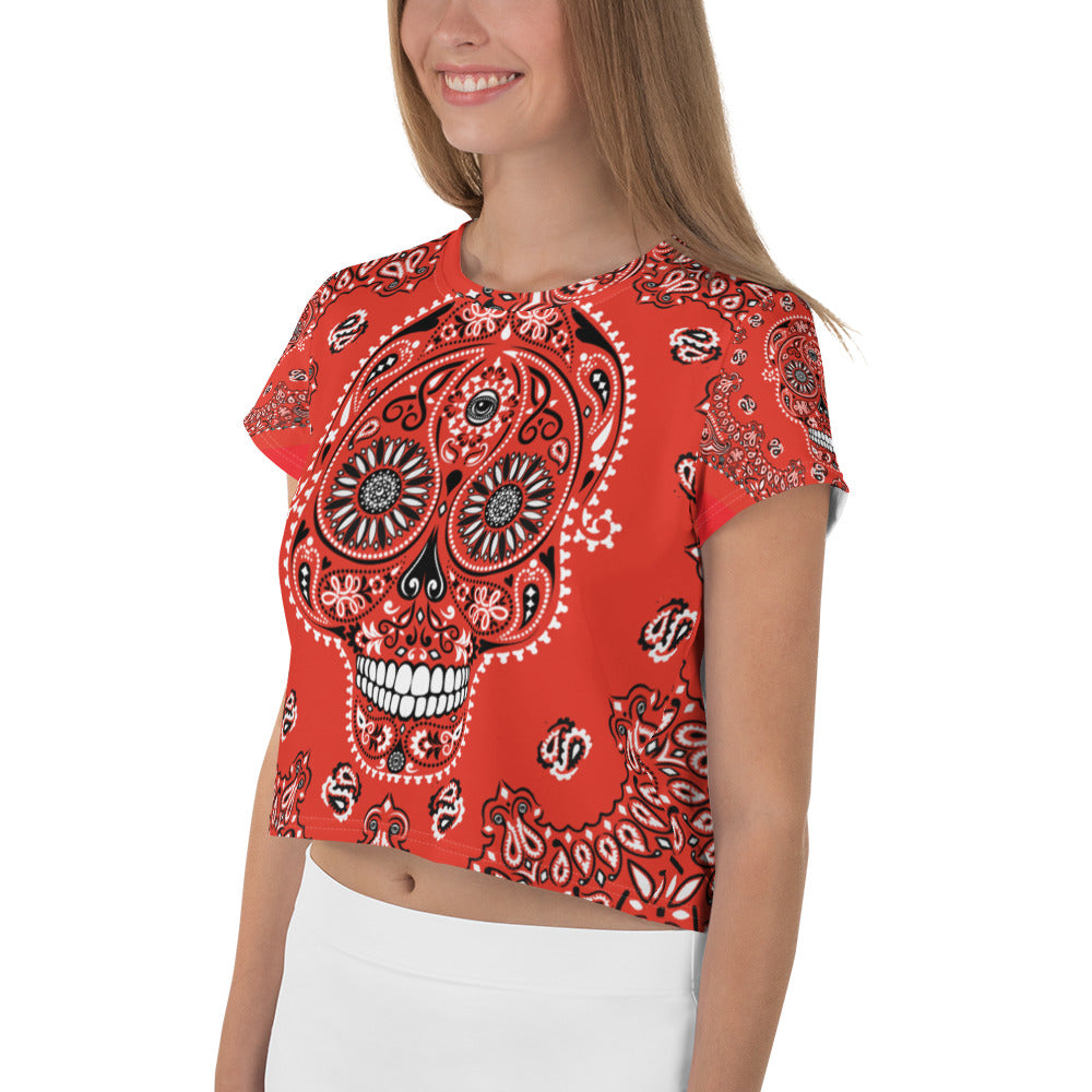 Day of the Dead Bandanna Crop Top