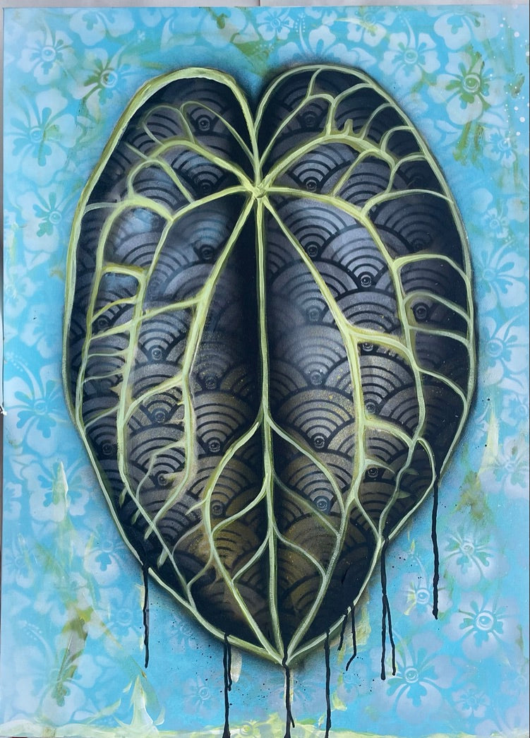 Suzanne Stewart X @EYEZ C👁LLAB👁RATE Painting "Leaf Drip"