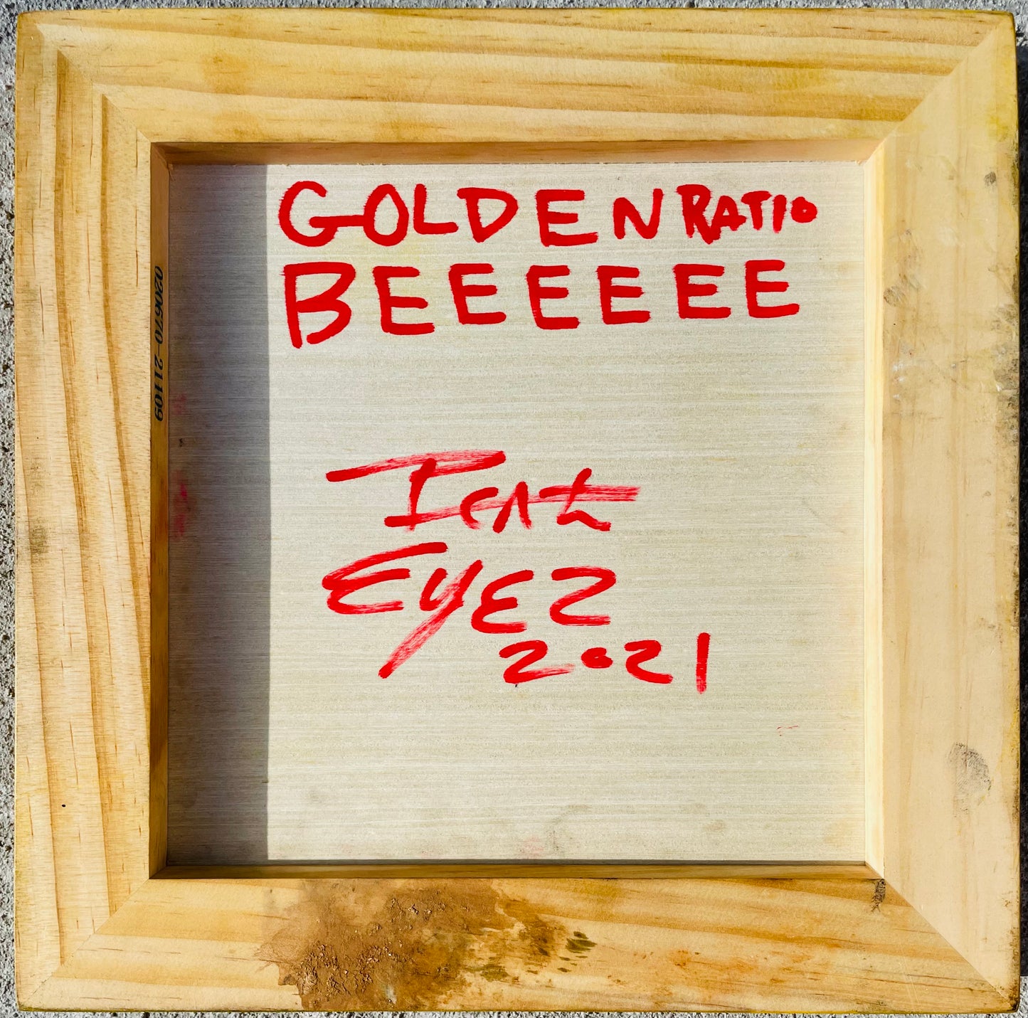 Large 10x10 Golden Ratio Bee Engraving - Primary Colors