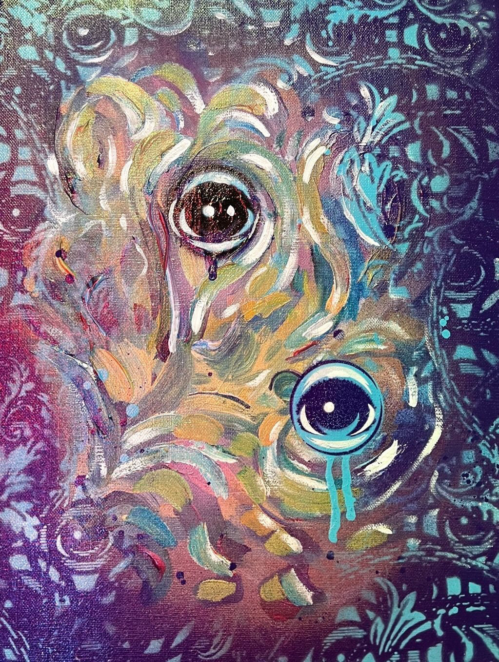 Anna House X @EYEZ C👁LLAB👁RATE "Two Birds" Painting