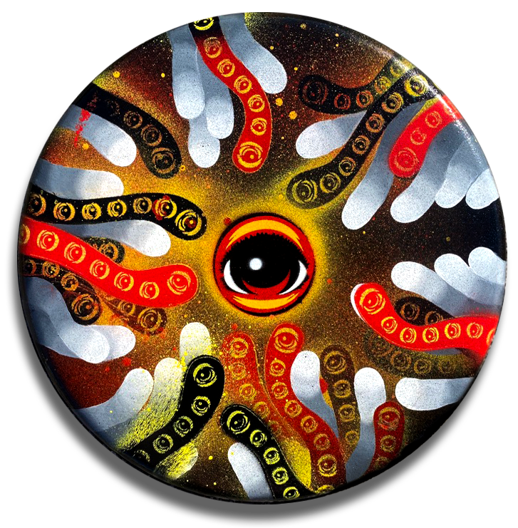 EYEZ x NEKA C👁LLAB👁RATE on 12x12 wood Panel