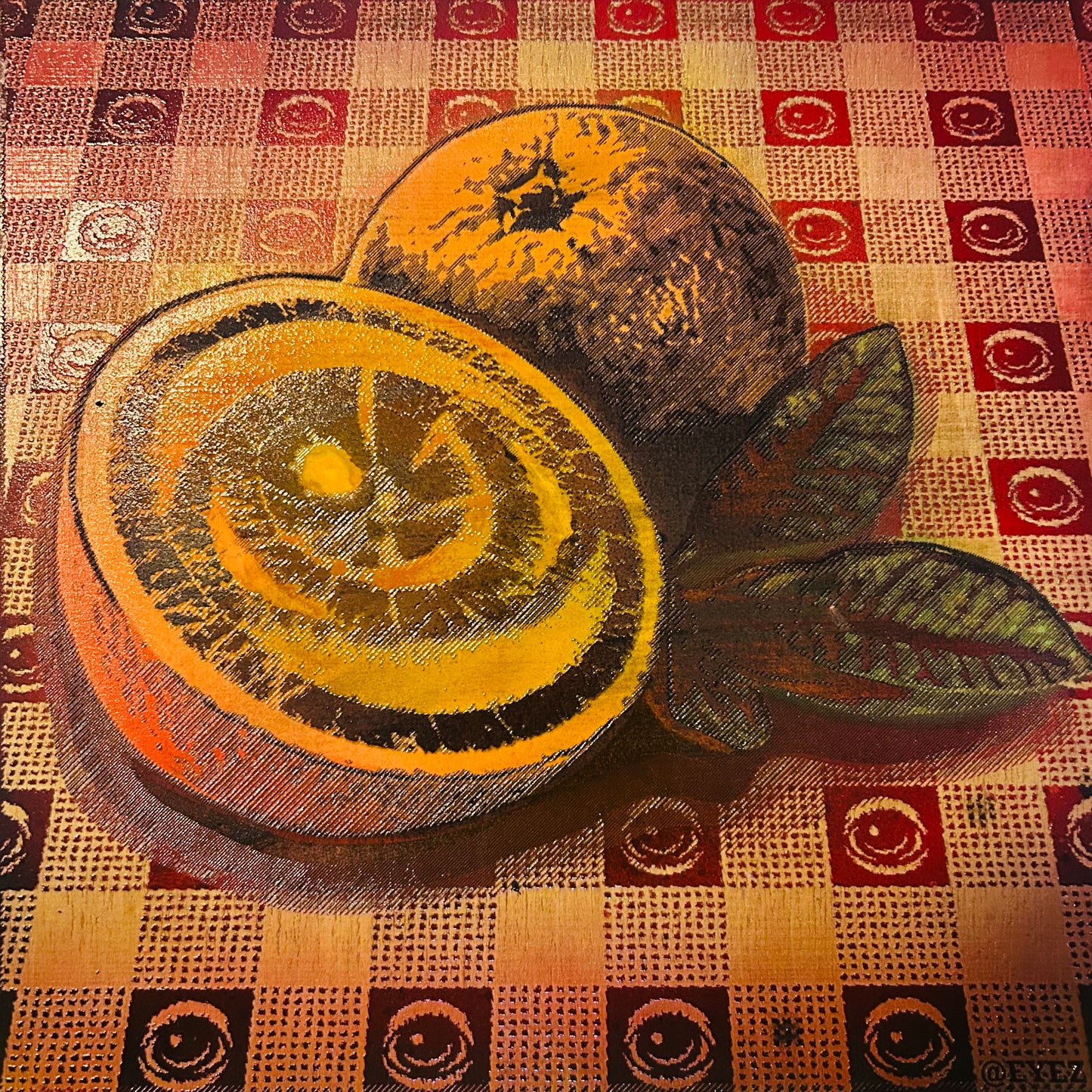 🍊Orange Eyez 10x10 wood Engraving