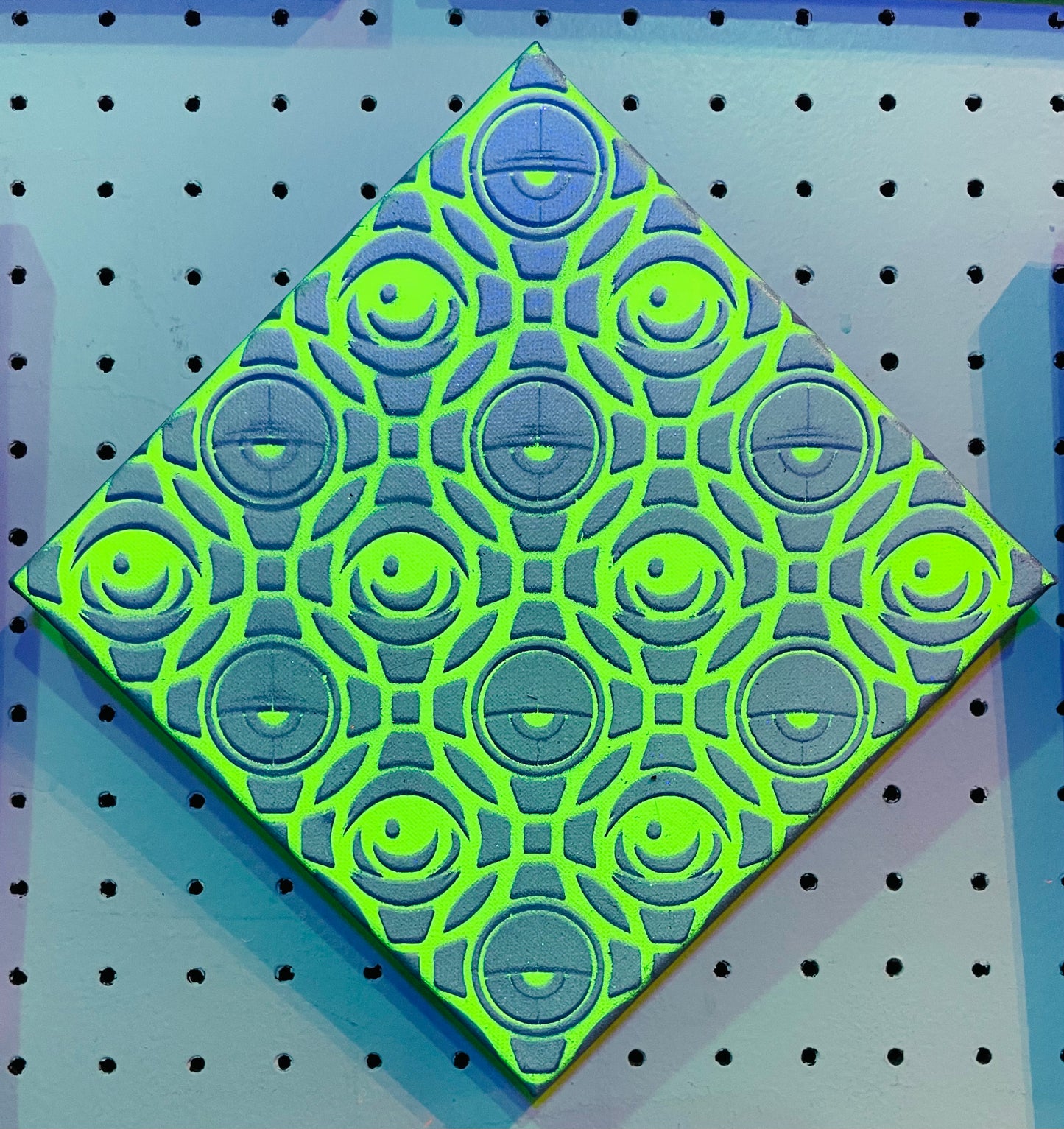 Skiggity " Neon Dreams Mosaic Tile w/ UV" - @EYEZ C👁LLAB👁RATE Painting