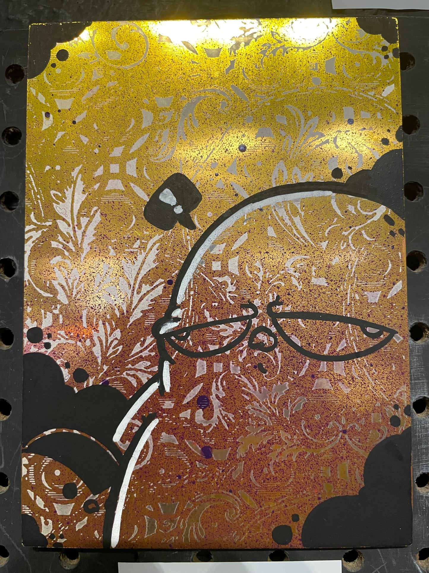 Bird milk @EYEZ metal engraved C👁LLAB👁RATE Painting