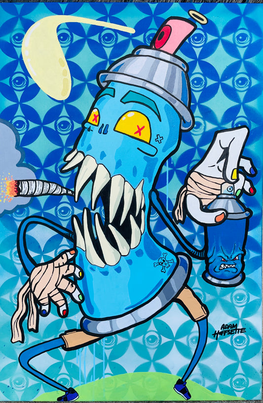 Adam Hoffsette “KillerCan control” @EYEZ C👁LLAB👁RATE Painting