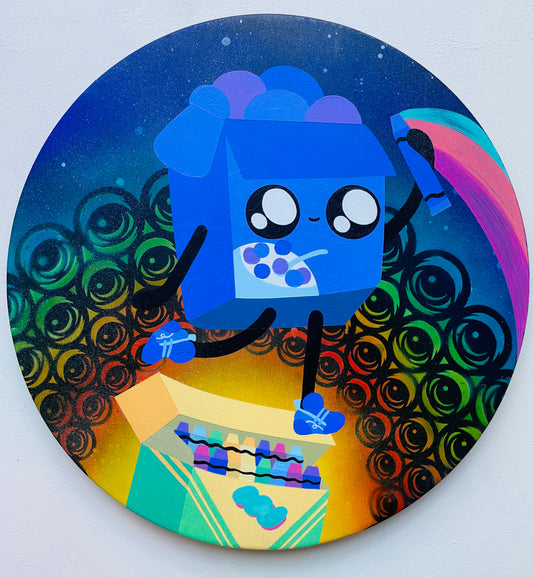NEZ x @EYEZ C👁LLAB👁RATE Round Wood Panel