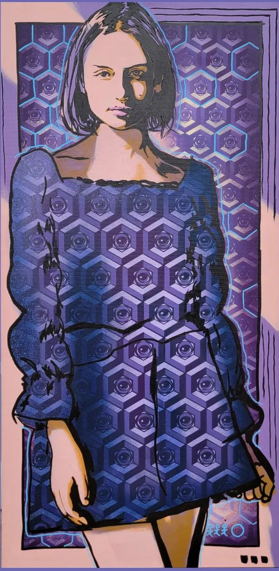 Jared Minnick Cubed Lady - @EYEZ C👁LLAB👁RATE Painting