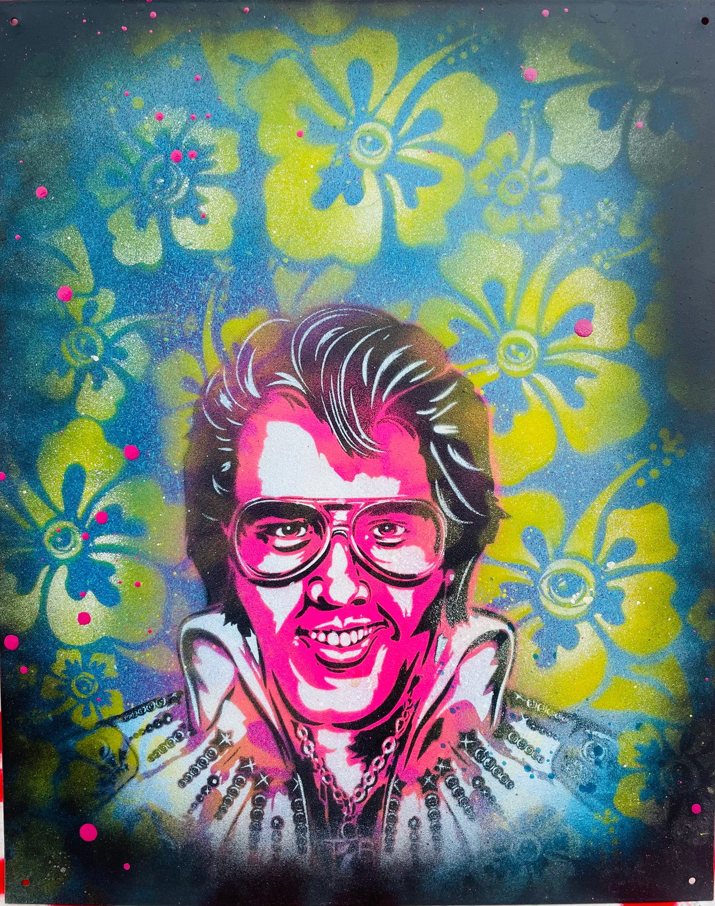 ELVIS EYEZ X @EYEZ solo from the C👁LLAB👁RATE 24x36 Painting
