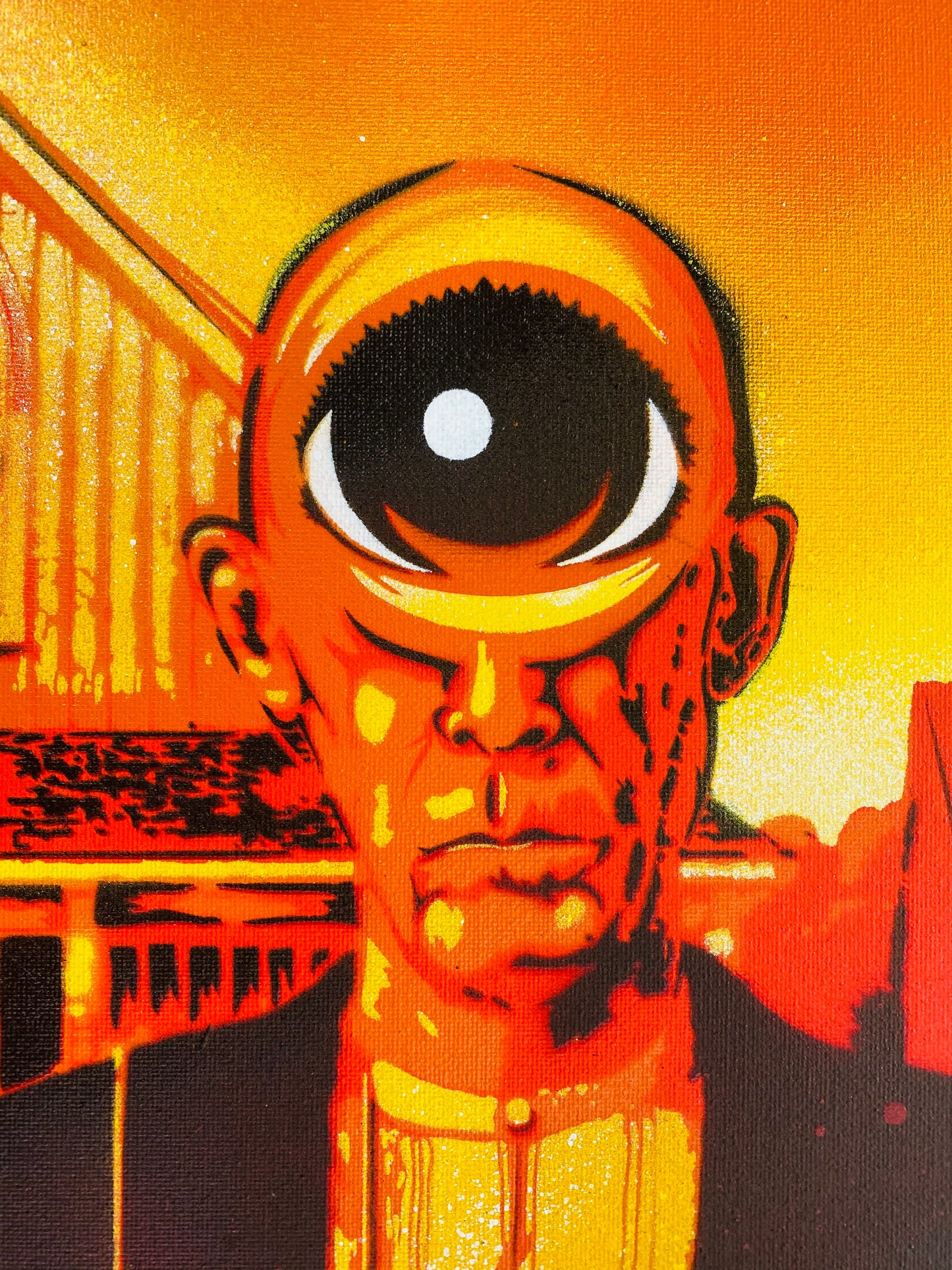 EYEmerican Gothic - Hot orange Painting