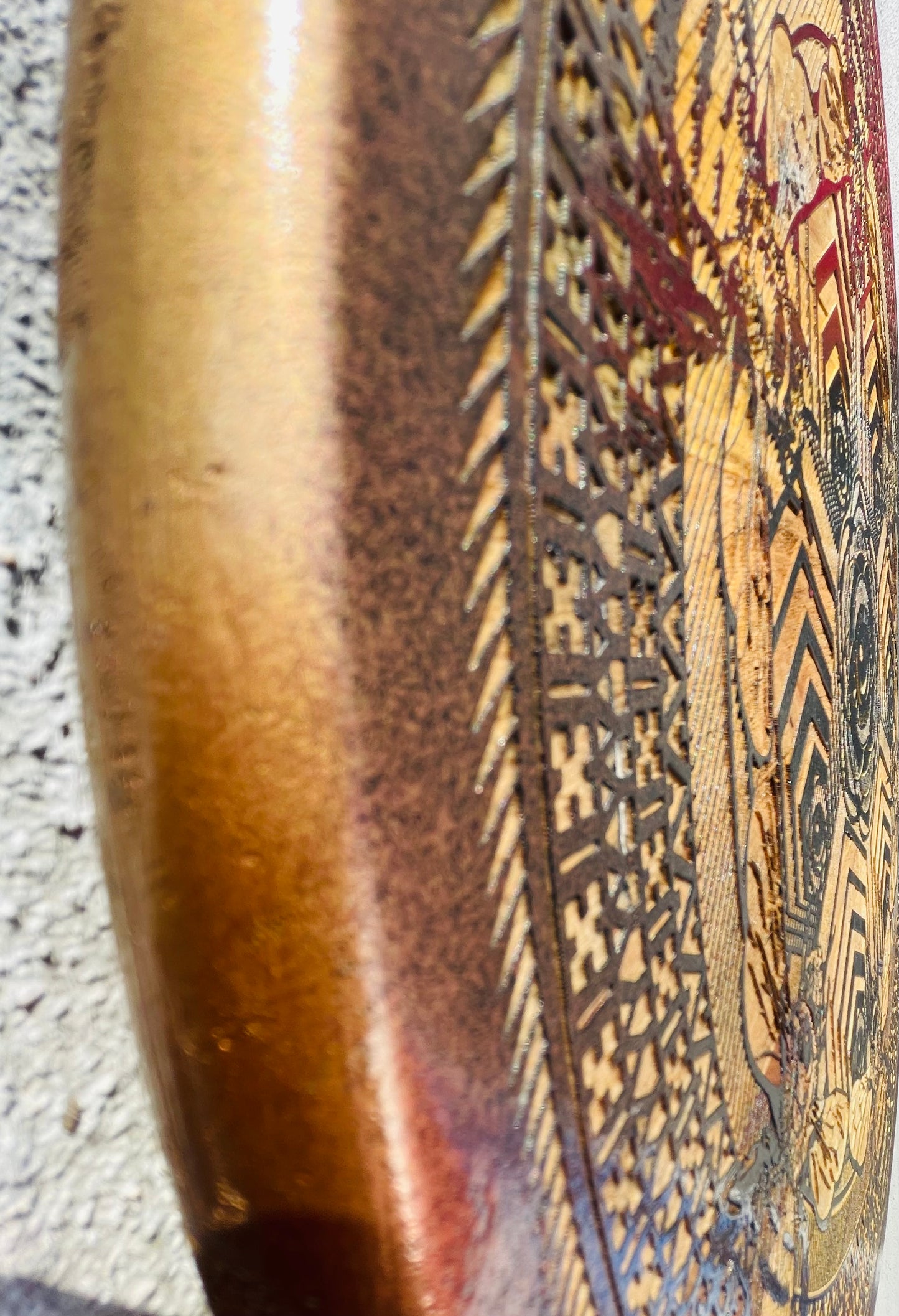 Golden Bee Sacred Mandala 18 inch engraved round