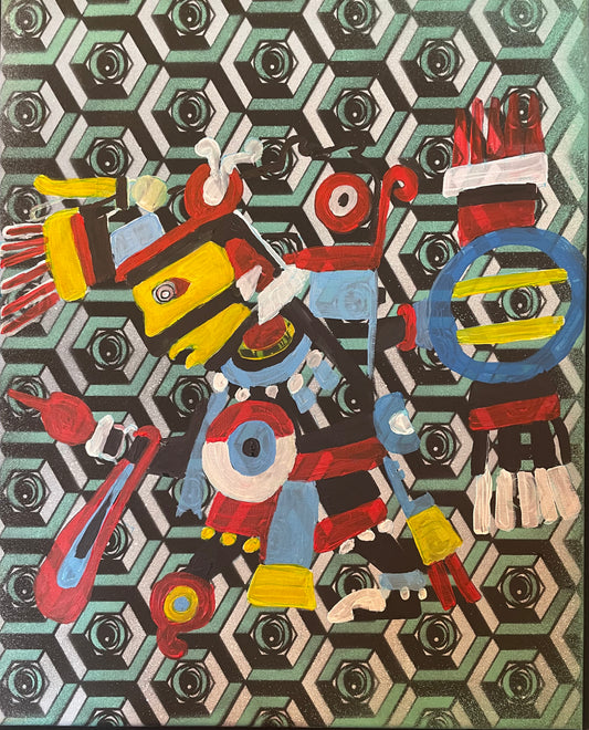 CarlosVal28 x @EYEZ C👁LLAB👁RATE small painting