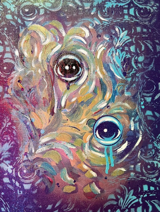 Anna House  X @EYEZ C👁LLAB👁RATE "Two Birds" Painting