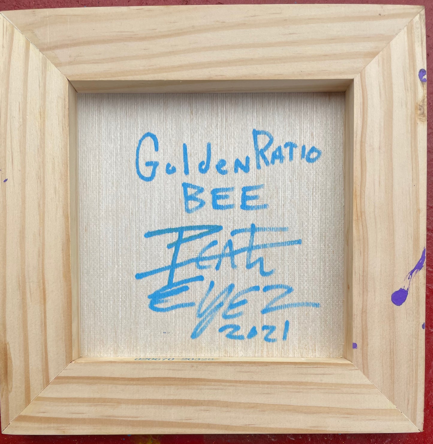 Golden Ratio Bee Engraving - Purple/blue/Yellow