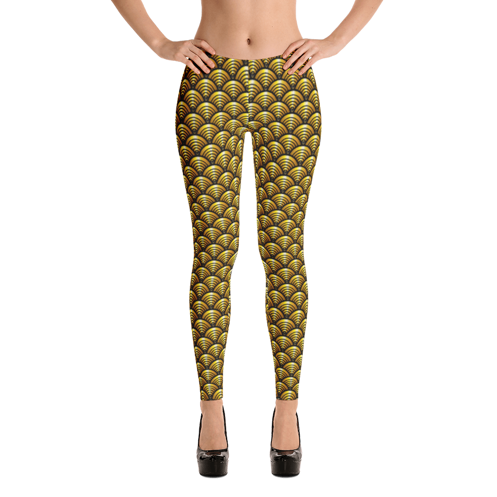 Scalloped Eyez Gold - Leggings