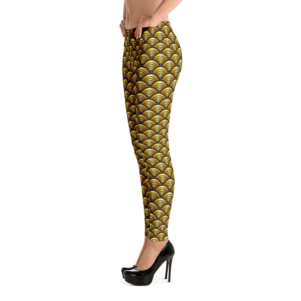 Scalloped Eyez Gold - Leggings