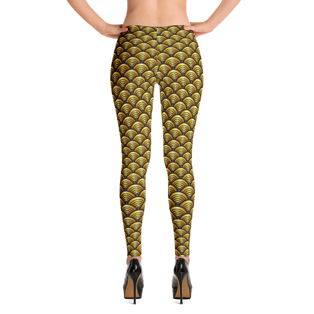 Scalloped Eyez Gold - Leggings